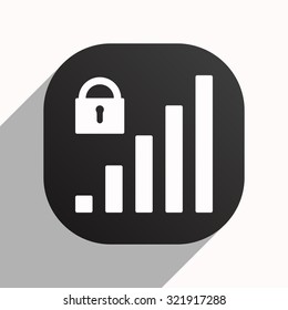 signal strength indicator, closed access. icon. vector design