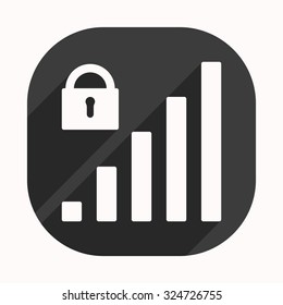 signal strength indicator, closed access. icon. vector design