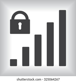 signal strength indicator, closed access. icon. vector design