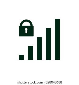 signal strength indicator, closed access. icon. vector design