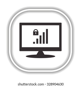 signal strength indicator, closed access.  Modern design flat style icon