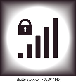 signal strength indicator, closed access. icon. vector design