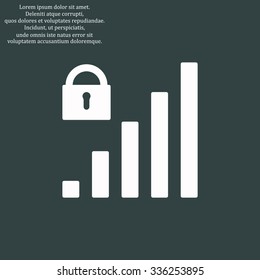 signal strength indicator, closed access. icon. vector design