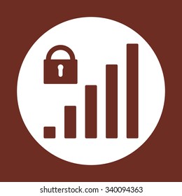 signal strength indicator, closed access. icon. vector design
