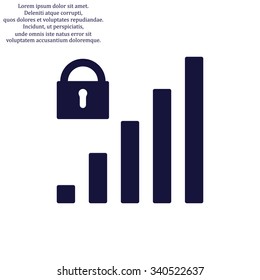 signal strength indicator, closed access. icon. vector design