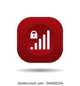 signal strength indicator, closed access. icon. vector design