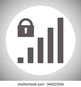 signal strength indicator, closed access. icon. vector design