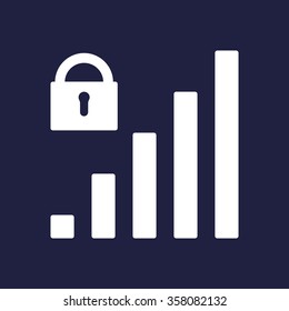 signal strength indicator, closed access. icon, vector illustration. Flat design style