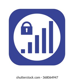 signal strength indicator, closed access. icon, vector illustration. Flat design style