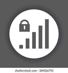 signal strength indicator, closed access. icon, vector illustration. Flat design style