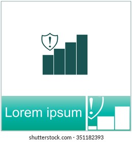Signal strength indicator, closed access.Vector icon.