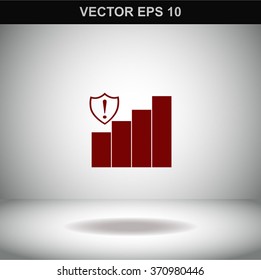 Signal strength indicator, closed access.Vector icon.