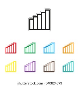 Signal strength indicator - color vector icon