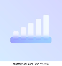 signal strength indicator glass morphism trendy style icon. signal strength indicator color vector icon with blur, transparent glass and purple gradient. for web and ui design, mobile apps