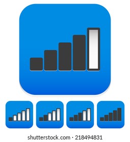 signal strength indicator icons - connection, connectivity, wireless network signal