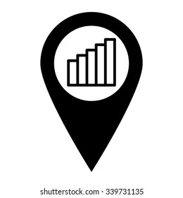 Signal strength indicator - map pointer vector icon