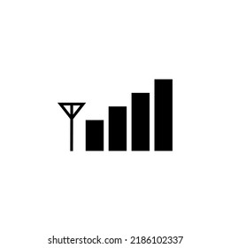 Signal strength indicator, mobile phone bar status icon. network connection level sign isolated on white backround