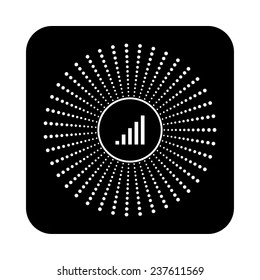 signal strength indicator on a black background, vector