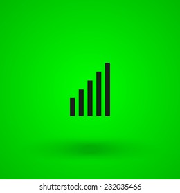 signal strength indicator on a green background