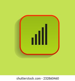 signal strength indicator on a green background