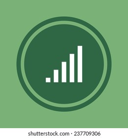 signal strength indicator on green background, vector, 10 EPS