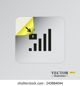 signal strength indicator, open access , sticker  self-adhesive paper. Vector illustration EPS 8