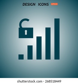 signal strength indicator, open access. icon. vector design