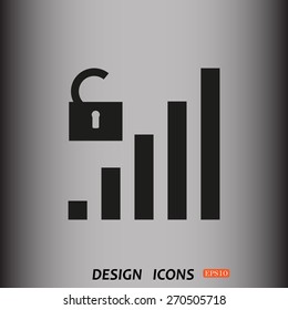 signal strength indicator, open access. icon. vector design