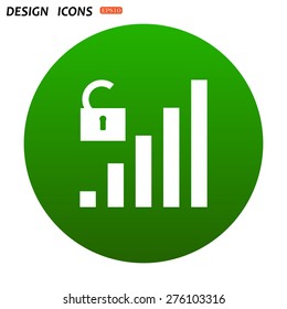 signal strength indicator, open access. icon. vector design