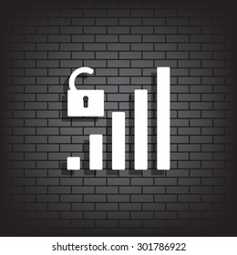 signal strength indicator, open access. icon. vector design