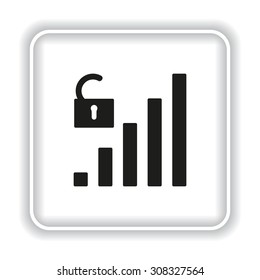 signal strength indicator, open access. icon. vector design