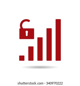 signal strength indicator, open access. icon. vector design