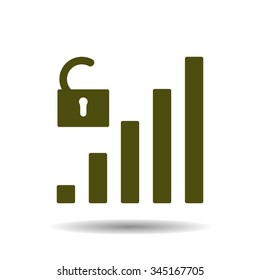 signal strength indicator, open access. icon. vector design