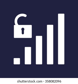 signal strength indicator, open access icon, vector illustration. Flat design style