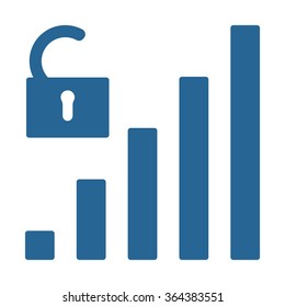 signal strength indicator, open access icon, vector illustration. Flat design style