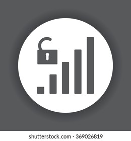 signal strength indicator, open access icon, vector illustration. Flat design style