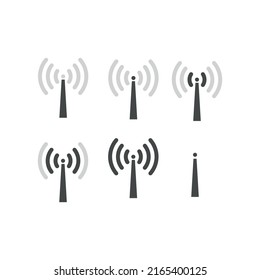 Signal Strength Indicator Set, Mobile Phone Bar Status Icon. No Signal Symbol, 4g And 5g Network Connection Level Sign. Vector Illustration For Web, App, Design Interface.