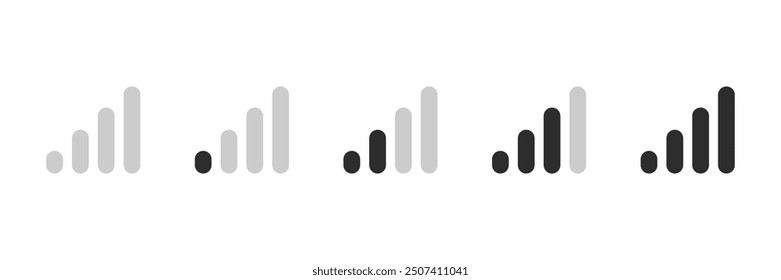 Signalstärke-Anzeigesatz. Netzwerksymbolsatz. Netzwerkzeichen-Symbol