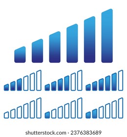 Signal strength indicator template. Wi-fi, wireless connection. Antenna signal strength. Vector illustration. EPS 10.