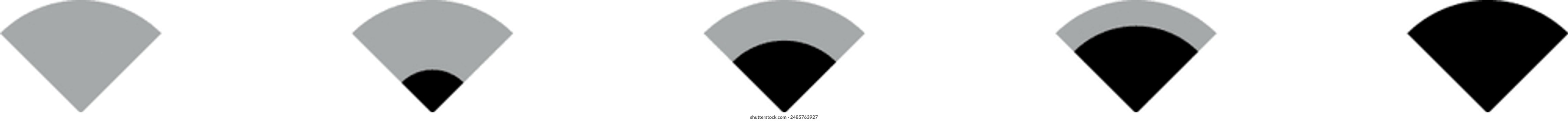 Signal strength indicator template. (Wi-fi, wireless connection, antenna signal strength.)