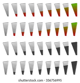 Signal strength indicator template. (Wi-fi, wireless connection, antenna signal strength)