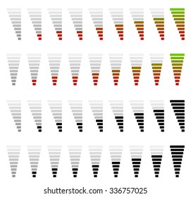 Signal strength indicator template. (Wi-fi, wireless connection, antenna signal strength)