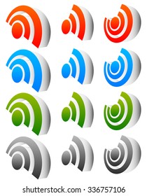 Signal strength indicator template. (Wi-fi, wireless connection, antenna signal strength)