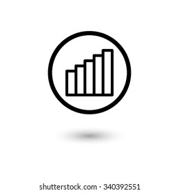 Signal strength indicator - vector icon with shadow