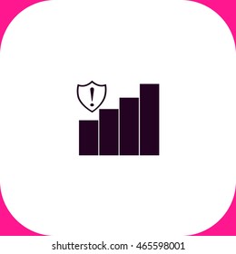 Signal strength indicator vector icon on white background.