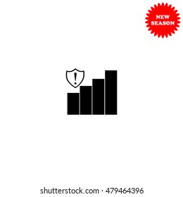Signal strength indicator vector icon isolated on white background.