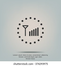 Signal strength indicators.