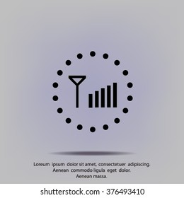 Signal strength indicators.