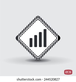 Signal strength indicators. Flat design style. Made vector illustration