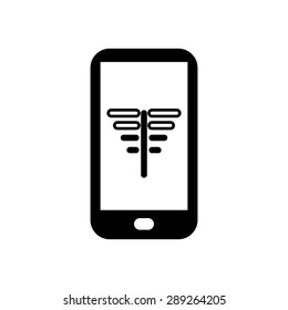 Signal strength indicators. Network status